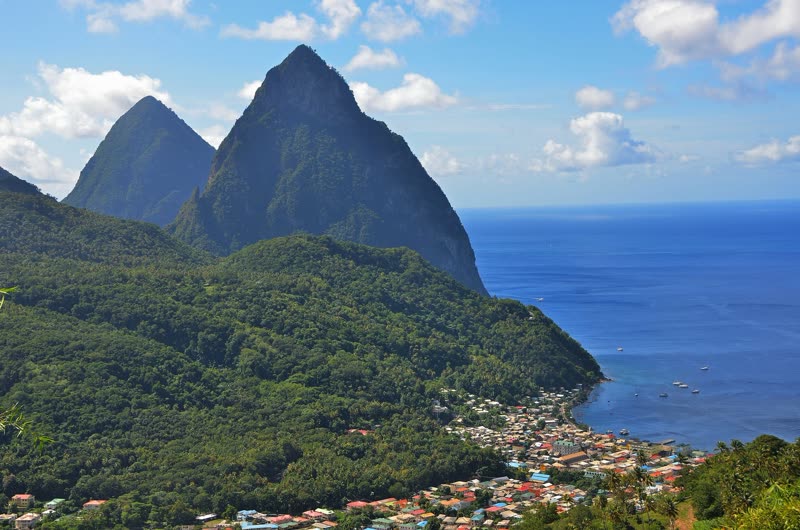 The Pitons above Soufriere, St. Lucia — executive retreat destination